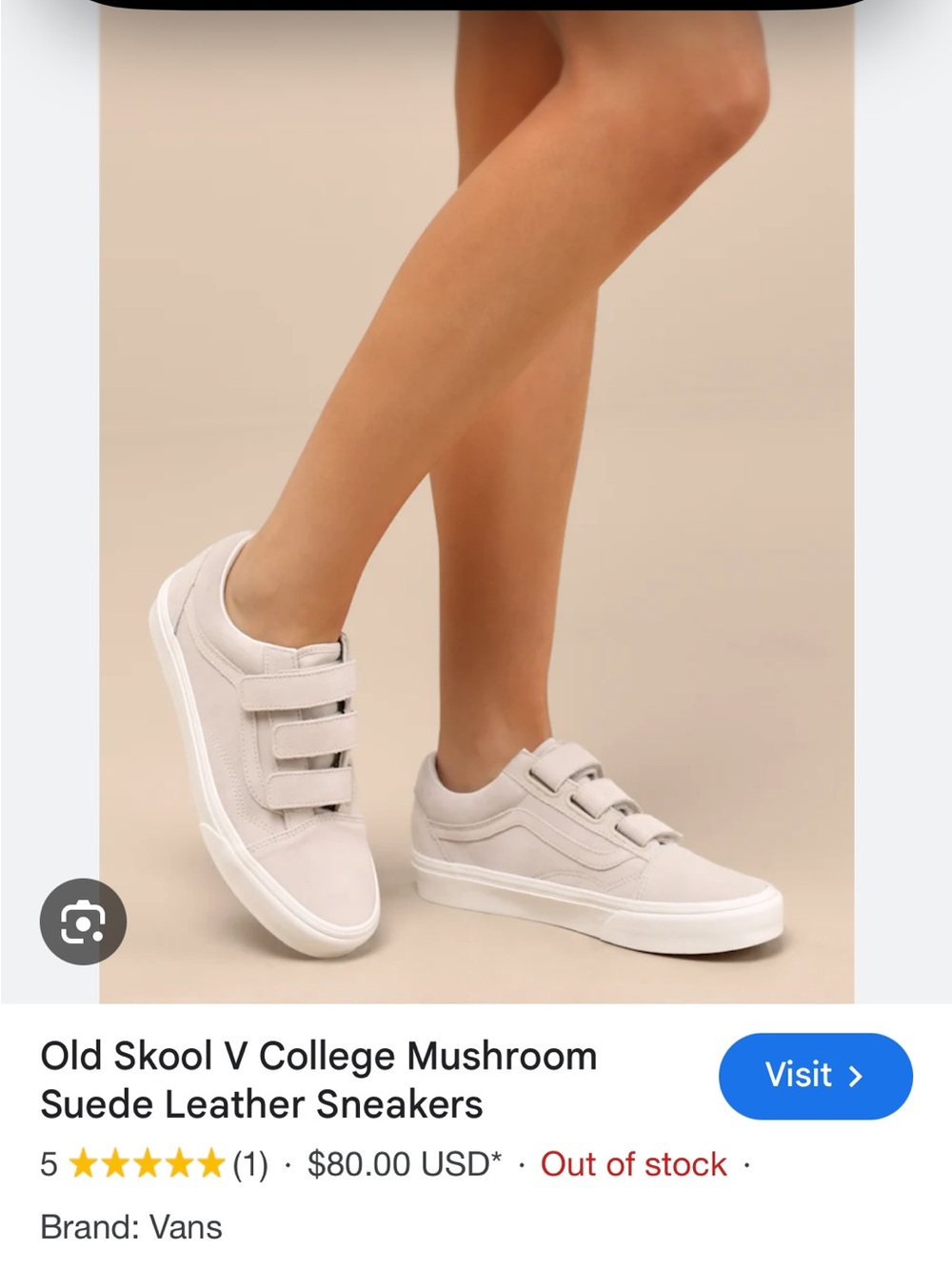 NWT Women’s Vans Old Skool Velcro Sneakers in Light Gray